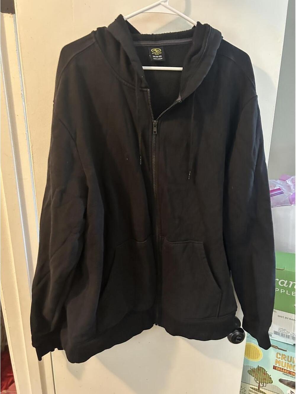 Black Athletic Works zip up hoodie in XXL